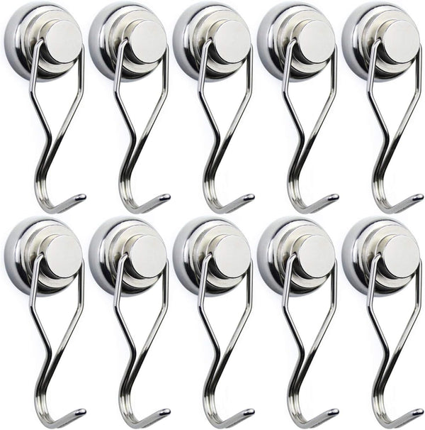 E BAVITE Swivel Swing Magnetic Hook, 60LB Refrigerator Hooks (10 Pack)