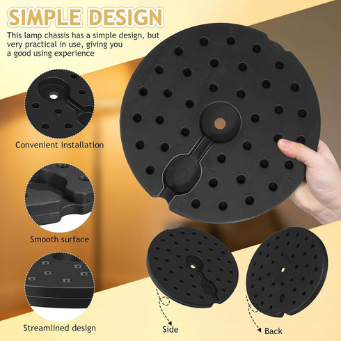 10. 6 Inch SEWACC Lamp Base Weight Block, Floor Lamp Loader Round Light Base Weight for Home Desk Lighting