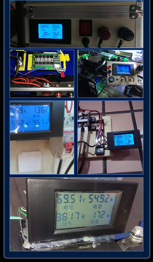 HiLetgo DC 6.5-100V 0-20A LCD Display Digital Ammeter Voltmeter Multimeter for Current Voltage Monitoring