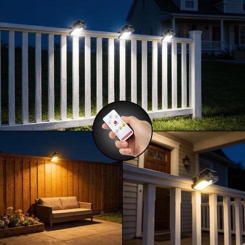 BlueYu 800LM 3 3 (2 Pack) Clip On Solar Motion Lights Outdoor, Brightness, Modes & Color Temperatures, USB Charging