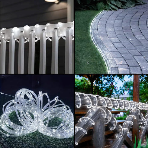39FT 100LEDs,IP65 LairtPOW Solar Rope Lights Waterproof Outdoor String Light, Palm Tree Lights for Party Garden Yard