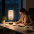 MOOCG 3 Dimmable Ice Cream Cherry Touch Control Table Lamp with Fabric Shade, Color Temperatures LED Desk Lamp, Eye