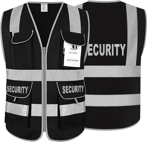 Security Vest for Security Guard 9 Pockets, Meets ANSI