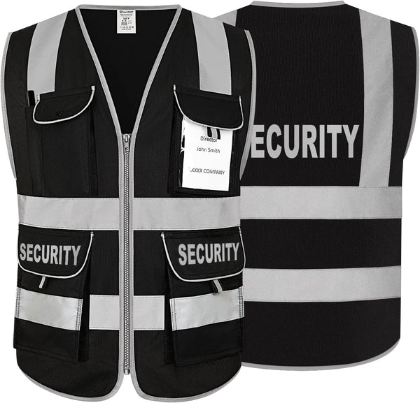 Security Vest for Security Guard 9 Pockets, Meets ANSI