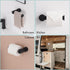5 Inch (2 Pack) Bathroom Toilet Paper Holder, Modern Matte Black Tissue Roll Holder Wall Mounted, Paper Towel Holder