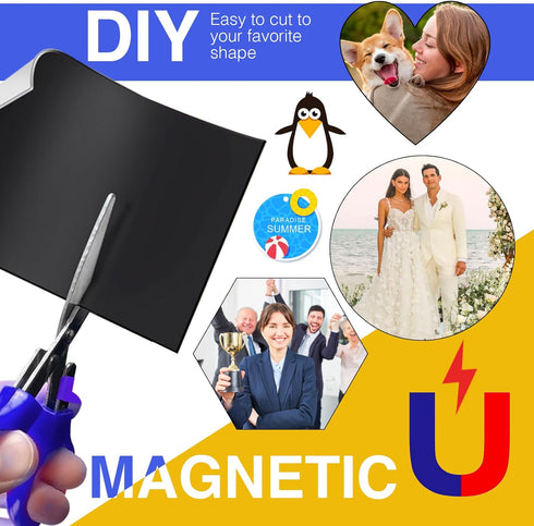 JINGZHAN 8.5" 11" 12 5 Printable Magnetic Paper Non-Adhesive, x Mil for Inkjet Printer & DIY Crafts, Sheets