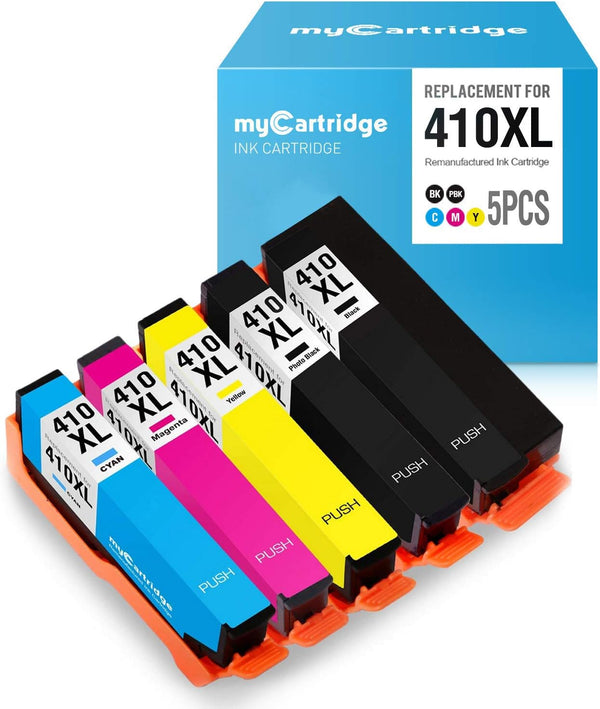 myCartridge Remanufactured Ink Cartridge Replacement for Epson 410XL 410 XL, 5 Pack for Epson XP-7100 XP-640 XP-830
