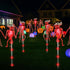 BeHiller 2PCS of Set Solar Garden Lights Outdoor for Halloween Decorations,3D RED Scary
