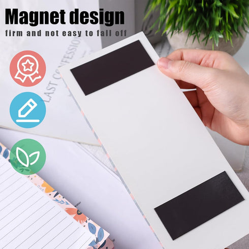Koogel 4PCS Magnetic Notepads for Refrigerator, Floral Design Grocery List Notepads, 50 Sheets