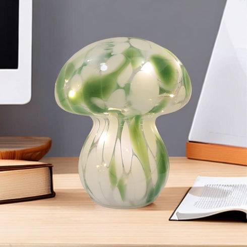 Study(Bulb Mushroom Table Lamps Night Lights Cute Glass Nightstand Bedside Desk Lamps for Bedroom Living Included)