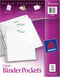 Avery Binder Pockets for 3 Ring Binders - Clear - 8.5" x 11" - 15 Binder Folders Total (3-Pack)