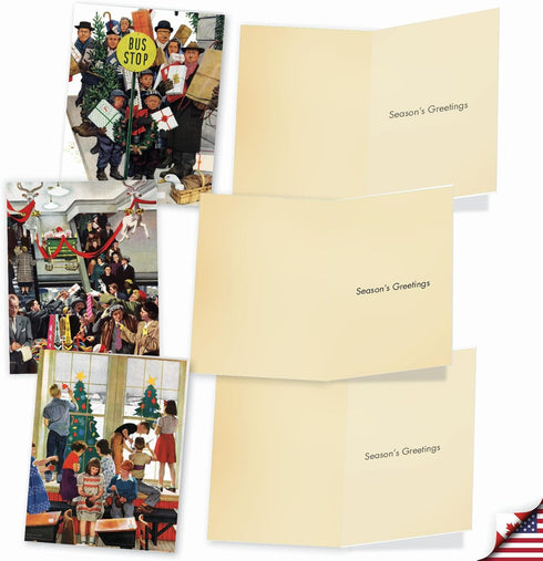The Best Card Company Variety Pack of 10 Retro Christmas Greeting Cards, Humor Holiday Assortment