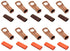 10pcs 4 Gauge 4 AWG x 3/8” Pure Copper Cable Lug Terminal Ring Connectors with Heat Shrink Tubing - by WNI