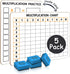 SCRIBBLEDO 5 Pack Dry Erase Multiplication Chart White Board, 9" x 12" Double Sided Times Table Math Manipulatives for