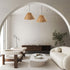 CHGCRAFT Empire Clip-On Chandelier Lamp Shades Cone Natural Rattan Lamp Shades Replacement Clip on Lamp Shade for Floor