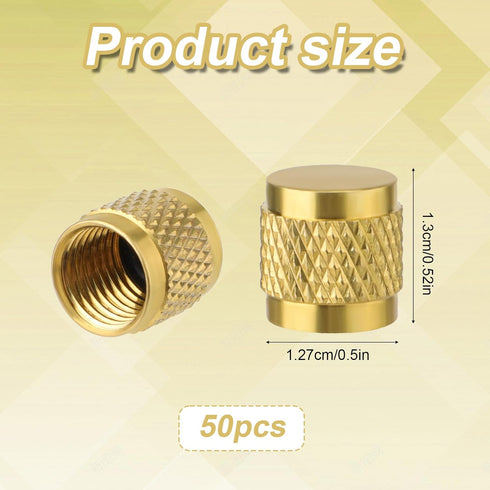2pcs 1/4 Flare Caps, Round Brass with Neoprene O Ring Seal 7/16-20UNF Thread Flare Tube Fitting Stop Valve Cap for Air Conditioner Pipe Gas Line Hydraulic