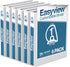 EasyView Premium 1-Inch Binders with Clear-View Covers, 3-Ring Binders for School, Office, or Home (Pack of 6)