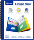 BAZIC 8 Pockets Folder Portfolios with Double Loop Wire Binding, Letter Size Paper Folders, 12-Pack for Office