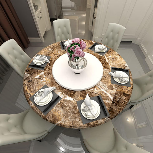 JSEVEM Brown Marble Wallpaper 15.74" 118" - Peel and Stick Vinyl Granite Contact Paper for Kitchen Countertop