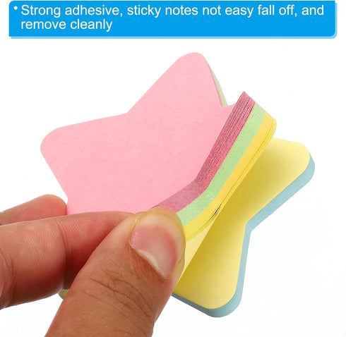 PATIKIL 12 Pads Star Shape Sticky Notes, 2.7 x 2.7 Inch Cute Self-Stick Memo Pads, 100 Sheets/Pad for Home Office, 4