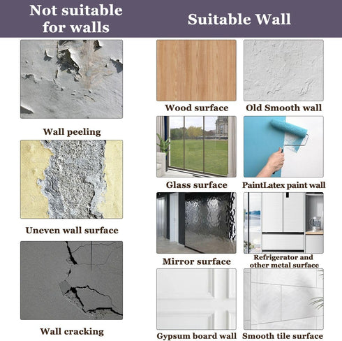 BSPWIRFNZPL Set 6 Self Adhesive Vinyl Refrigerator Wrap Canvas Surface Paper Dark Blue Color Grunge Texture for Door