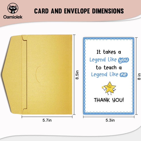 Oamiolek Funny Thank You Card for Teacher, Teacher Appreciation Card, Appreciation Cards for Leader Boss Tutor Coach
