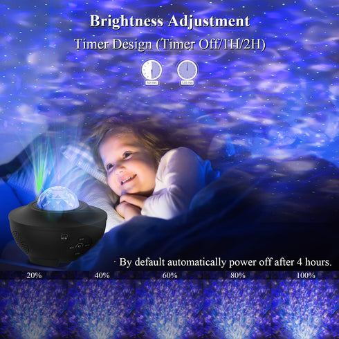 Star Projector Galaxy Light Projector, Ocean Wave Projector for Bedroom with White Noise, Bluetooth Speaker, Timer