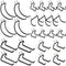 INCLY 24 Pack Heavy Duty Large Black Pegboard Hooks, 1/4 Inch Utility Hook Accessories for Hanging Tools