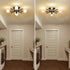 4 19" Hallway(E26) Light Sputnik Light Fixture Black Gold Flush Mount Lights Industrial Ceiling Light Modern Farmhouse