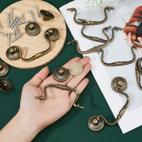 10 Sets 34x92x8.5mm SUPERFINDINGS Vintage Bail Pull Handles Antique Bronze Furniture Hardware Bail Pull Drawer Ring