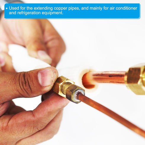 PATIKIL 1/2 SAE Male Thread Brass Flare Tube Fitting - 2 Pack Pipe Adapter Connector for Plumbing HVAC