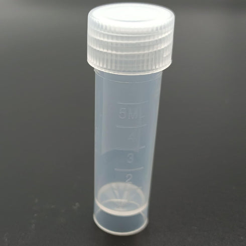 50 Pcs 5ml Graduated Plastic Tube Cryovial Cryogenic Vial Tube Mini Test Tube with Screw Cap