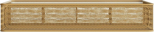 Martha Stewart Ryder Gold Mesh Metal Desk Drawer Organizer, 6 Compartment for Accessories and Office Supplies