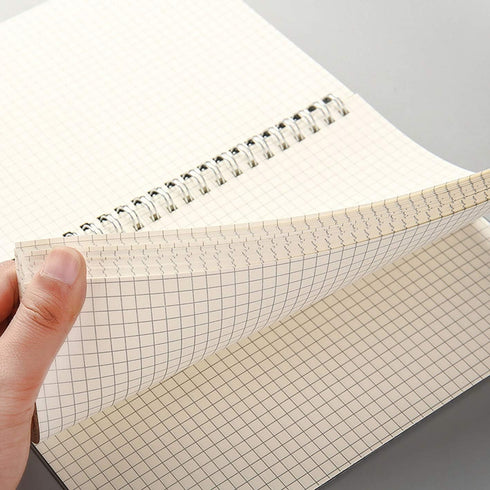 Yansanido Spiral Notebook, 3 Pcs A5 Thick Plastic Frosting Hardcover Graph Paper Journals for Study and Notes - 160