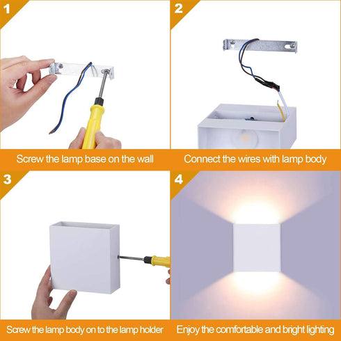Dimmable 10W O1181TP Lightess Modern Wall Sconce Hardwired, Up Down Wall Mount Lights Indoor Mini Metal LED Wall Lamp