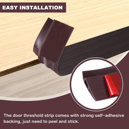 2/5" 3/5" 10 Vinyl Door Threshold Flooring Transition Strip Self Adhesive Carpet Edging Strip for Laminate Doorway Edge