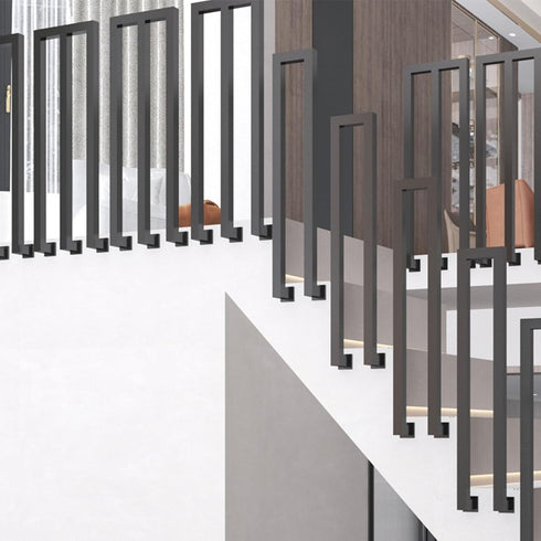 PAUANI Poles(M,35cm) Metal Wall Mount Stair Railing, U/M-Shaped Non-Slip Stair Handrail, Elderly Children's Safety