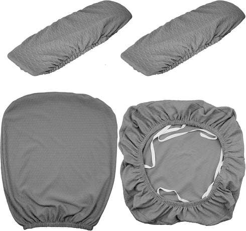 4 Set Tallew Pieces Office Chair Covers Computer Universal Protective Stretchable Chair Seat Covers Desk Armrest