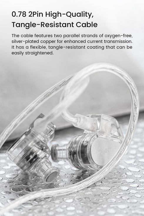 1DD 0.78 2pin Bunny Gaming Earphones with Single Dynamic Dual-Chamber Driver, Wired Earbuds IEM, Monitor with Bass Boot