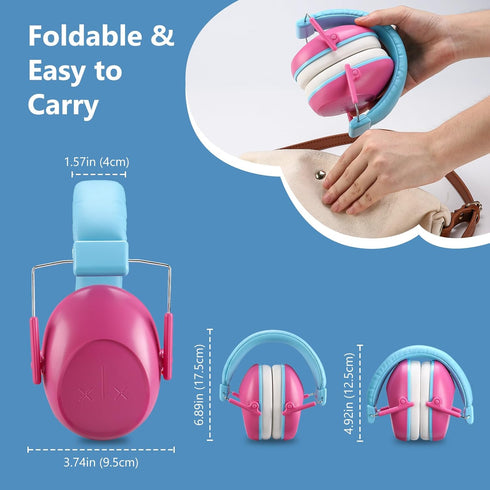 ProCase Kids Noise Cancelling Headphones, Fireworks Hearing Protection, Monster Jam Truck Earmuffs for Autism - Pink