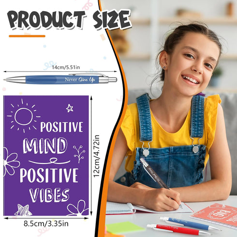 72 Set Yeaqee Pcs Motivational Pens Notepads Gifts Inspirational Quote Ballpoint Pen Small Notebook Mini Journal Bulk