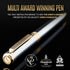 Scriveiner Silver Chrome Ballpoint Pen - Stunning Luxury Pen with 24K Gold Finish, Schmidt Black Refill, Best Gift Set