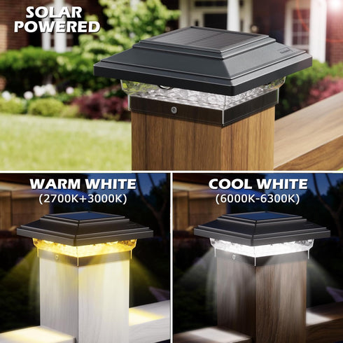 4x4 50 2 4x4 1 Pack) SIEDiNLAR Solar Post Lights Lumens Modes, Post Caps Light Outdoor Waterproof for Wooden Vinyl