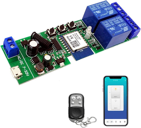 Newgoal 2 channelsWiFi Wireless Smart Switch Inching Self-locking Relay Module, be applied to