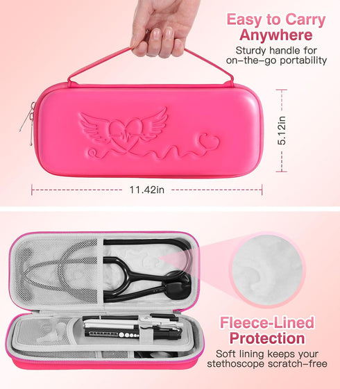 3M Hard Shell Stethoscope Case for Littmann Classic III, Lightweight II S.E, MDF Acoustica Stethoscope, Includes Mesh
