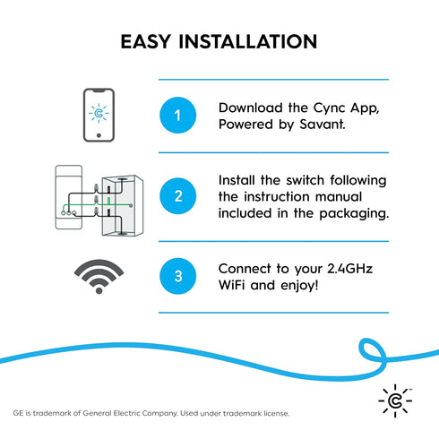 2-amp GE Smart C Multi-Location White Wi-Fi Compatibility Touchless Illuminated Residential Light Switch with Wall