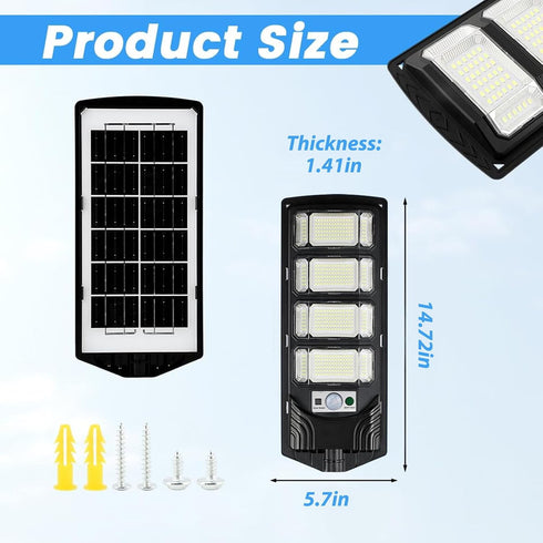 6500K Solar Street Lights Outdoor Waterproof, Solar Lights Dusk to Dawn Solar Security Flood Lights Motion Sensor