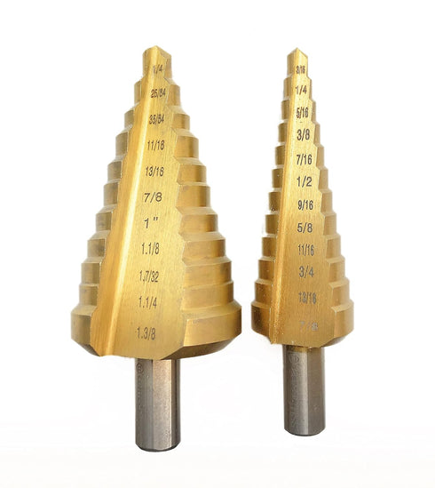 Step Drill Bit for Metal, CORTOOL Titanium High Speed Steel Set, 23 Sizes from 1/4" to 1-3/8"