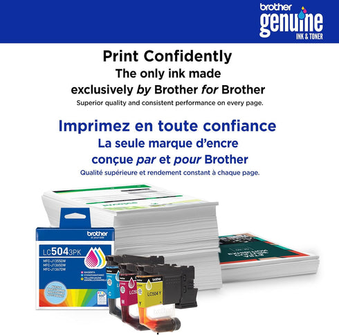 Brother LC504C 1355, 1365, 1367 Genuine Standard Yield Cyan Ink Cartridge (for use INKvestment and Printers)