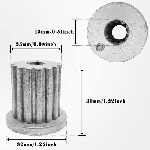 1pcs Pulsator Repair Core, 15 Teeth Gear Sleeve Connector for LG Washing Machines (Inner 11 Teeth, Outer 15 Teeth)
